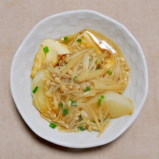 かぶと焼き豆腐のえのき餡